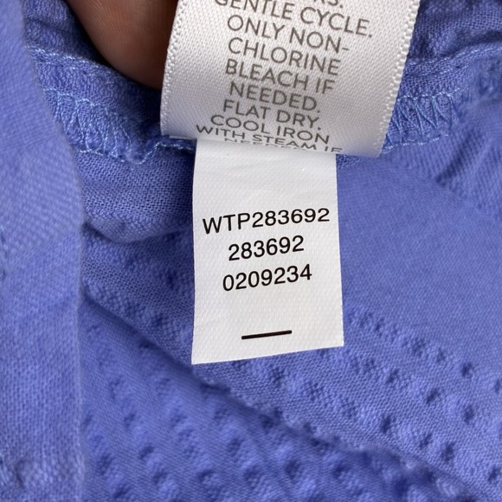 J. Jill Women's Peasant Gauze Flutter Sleeve Textured Top Blue Small Petite‎ NWT - Picture 7 of 11